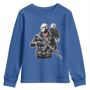 George Washington Tactical Soldier Youth Sweatshirt Military Patriot Bald Eagle USA Flag Gift