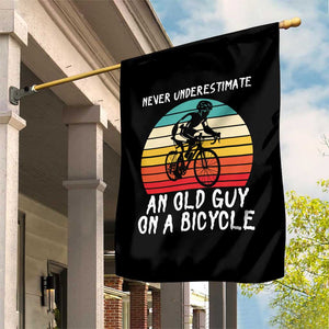 Never Underestimate An Old Guy On A Bicycle Garden Flag Cycling Lover Gift