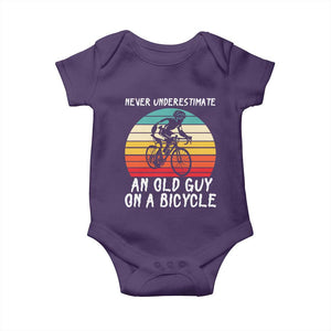 Never Underestimate An Old Guy On A Bicycle Baby Onesie Cycling Lover Gift