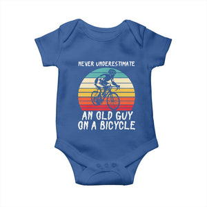 Never Underestimate An Old Guy On A Bicycle Baby Onesie Cycling Lover Gift