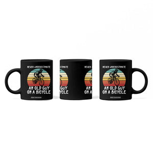 Never Underestimate An Old Guy On A Bicycle Coffee Mug Cycling Lover Gift