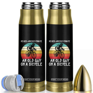 Never Underestimate An Old Guy On A Bicycle Bullet Tumbler Cycling Lover Gift
