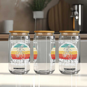 Never Underestimate An Old Guy On A Bicycle Glass Can Cycling Lover Gift