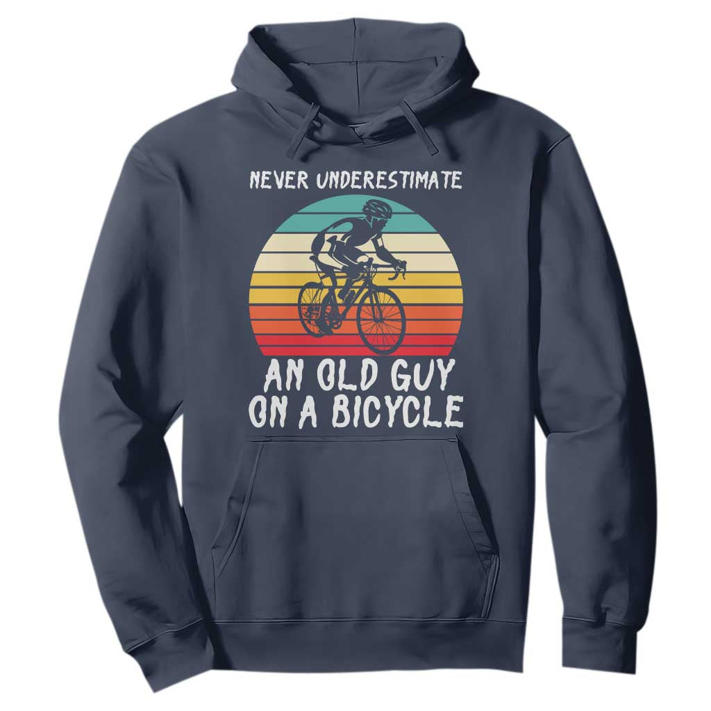 Never Underestimate An Old Guy On A Bicycle Hoodie Cycling Lover Gift