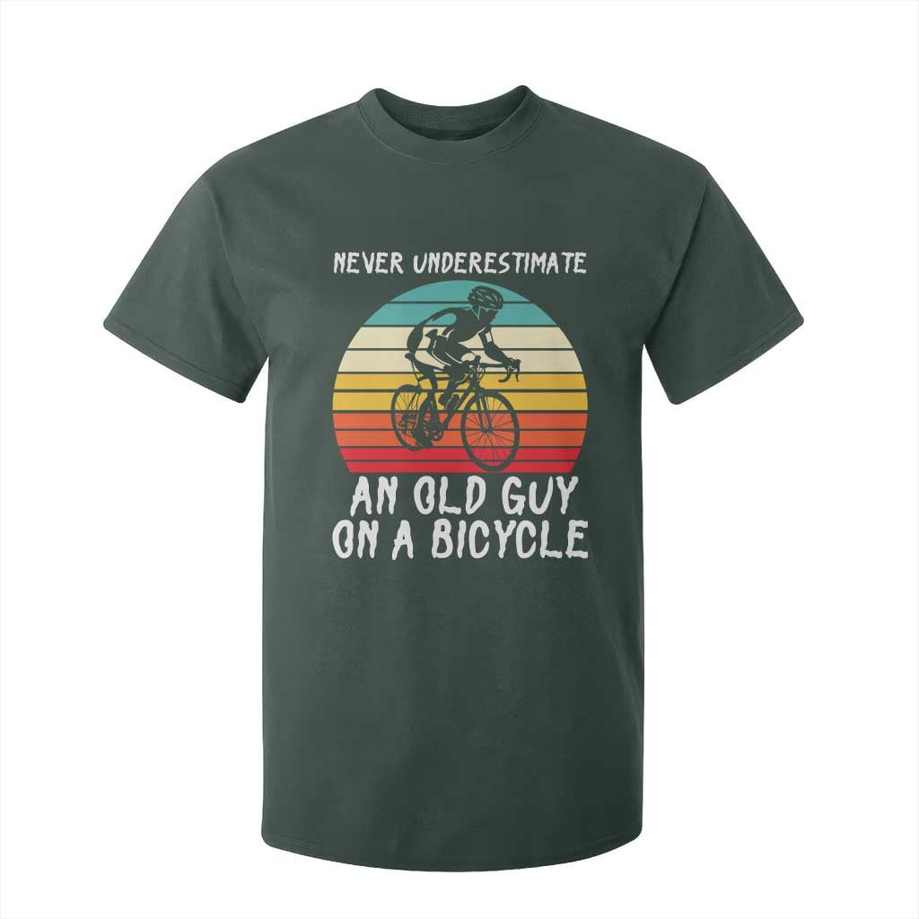Never Underestimate An Old Guy On A Bicycle T Shirt For Kid Cycling Lover Gift