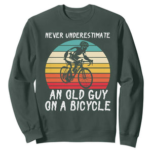 Never Underestimate An Old Guy On A Bicycle Sweatshirt Cycling Lover Gift