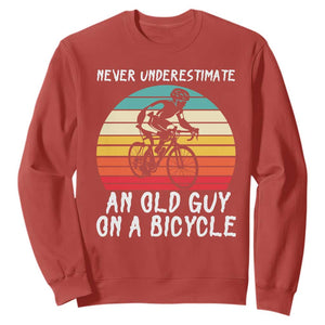 Never Underestimate An Old Guy On A Bicycle Sweatshirt Cycling Lover Gift