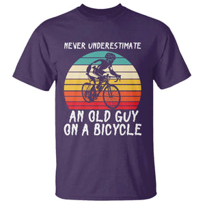 Never Underestimate An Old Guy On A Bicycle T Shirt Cycling Lover Gift
