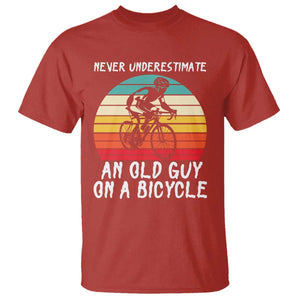 Never Underestimate An Old Guy On A Bicycle T Shirt Cycling Lover Gift