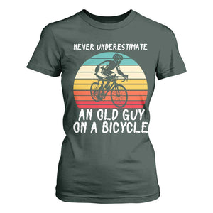 Never Underestimate An Old Guy On A Bicycle T Shirt For Women Cycling Lover Gift