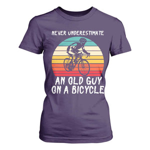 Never Underestimate An Old Guy On A Bicycle T Shirt For Women Cycling Lover Gift