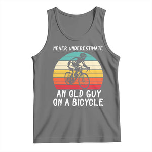 Never Underestimate An Old Guy On A Bicycle Tank Top Cycling Lover Gift