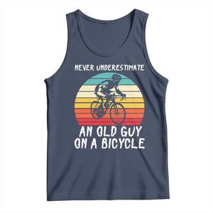 Never Underestimate An Old Guy On A Bicycle Tank Top Cycling Lover Gift
