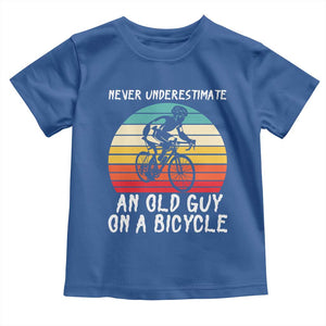 Never Underestimate An Old Guy On A Bicycle Toddler T Shirt Cycling Lover Gift