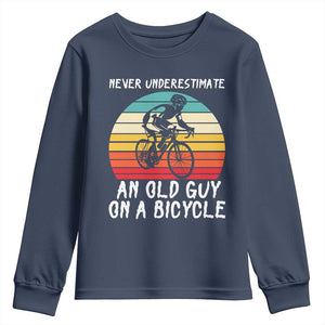 Never Underestimate An Old Guy On A Bicycle Youth Sweatshirt Cycling Lover Gift