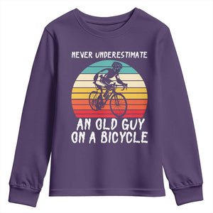Never Underestimate An Old Guy On A Bicycle Youth Sweatshirt Cycling Lover Gift