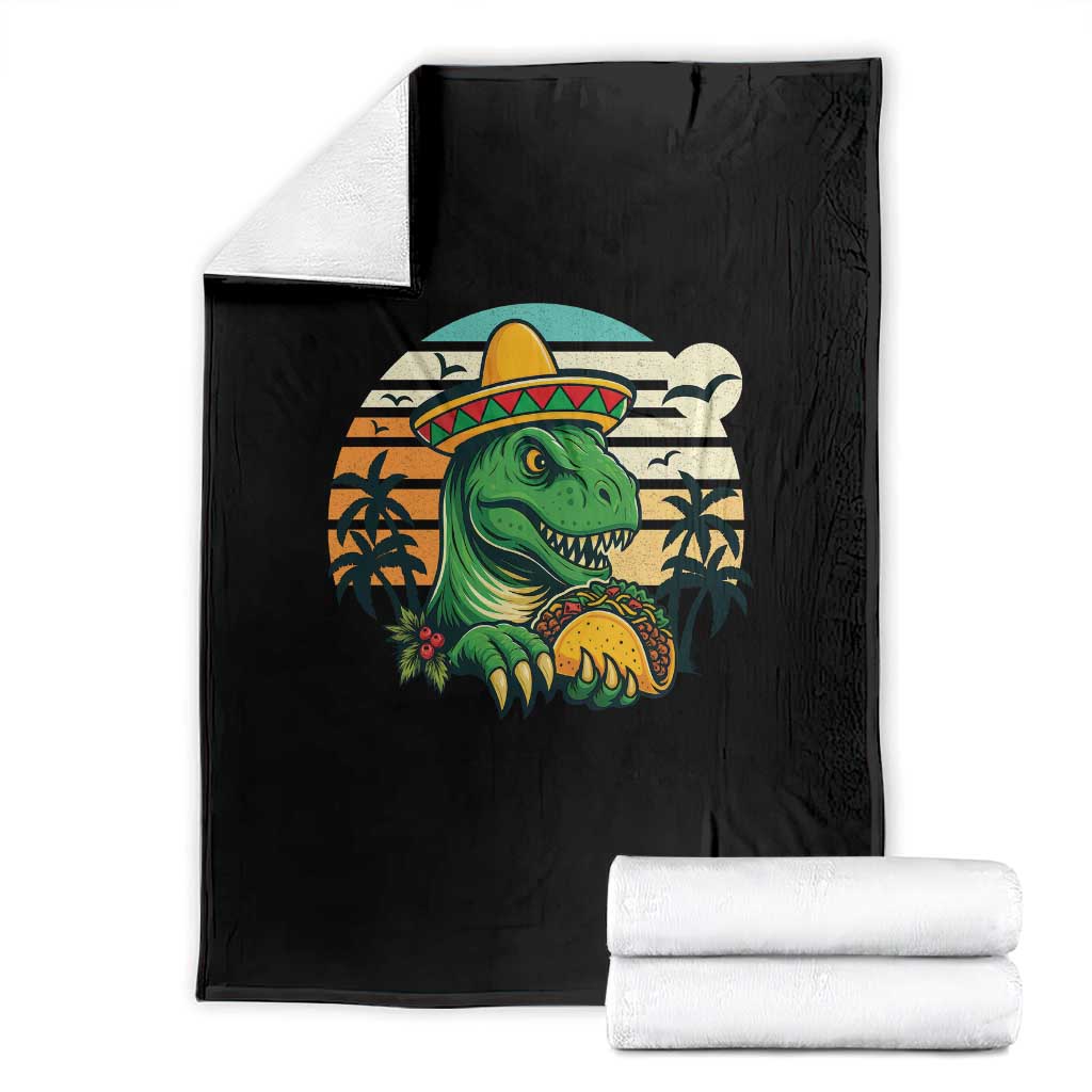 Funny Tacos Dinosaur Throw Blanket Mexican Food Lover Gift TS12 Black Print Your Wear
