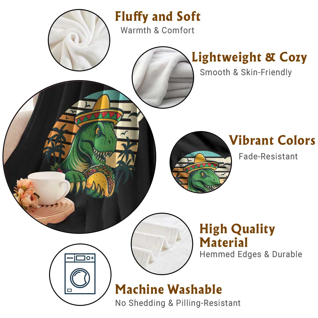 Funny Tacos Dinosaur Throw Blanket Mexican Food Lover Gift TS12 Print Your Wear