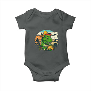 Funny Tacos Dinosaur Baby Onesie Mexican Food Lover Gift TS12 Dark Heather Print Your Wear