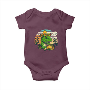 Funny Tacos Dinosaur Baby Onesie Mexican Food Lover Gift TS12 Maroon Print Your Wear