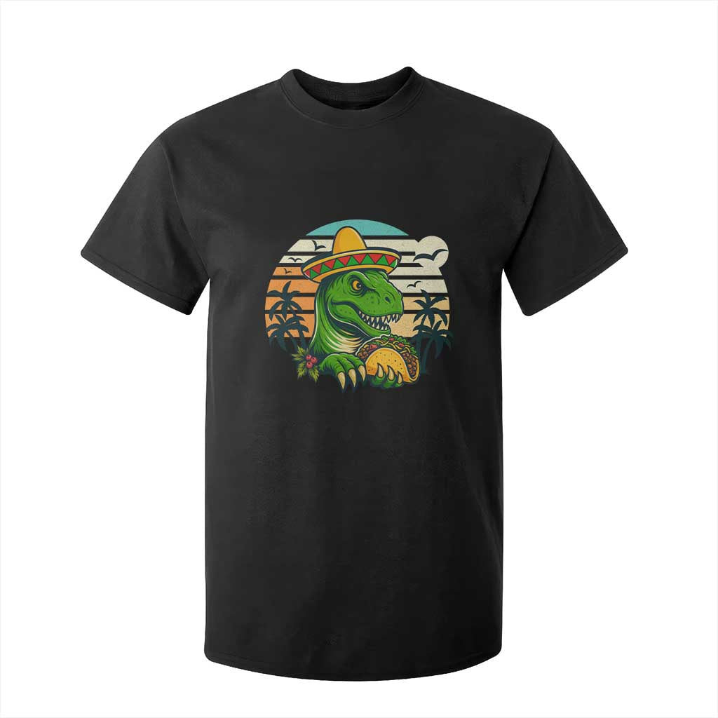 Funny Tacos Dinosaur T Shirt For Kid Mexican Food Lover Gift TS12 Black Print Your Wear