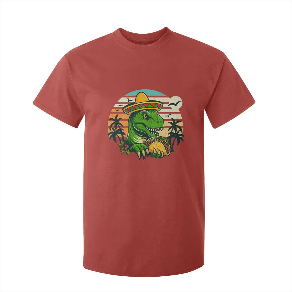 Funny Tacos Dinosaur T Shirt For Kid Mexican Food Lover Gift TS12 Red Print Your Wear