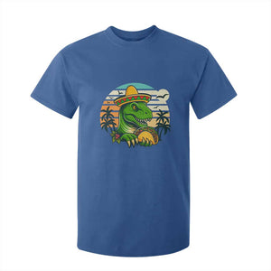 Funny Tacos Dinosaur T Shirt For Kid Mexican Food Lover Gift TS12 Royal Blue Print Your Wear
