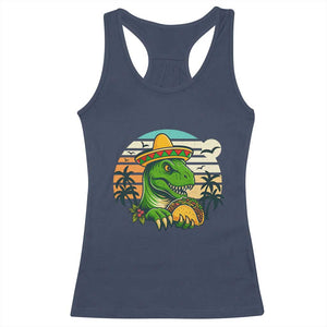 Funny Tacos Dinosaur Racerback Tank Top Mexican Food Lover Gift TS12 Navy Print Your Wear