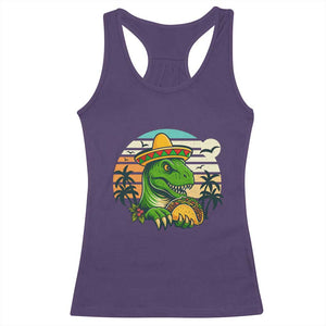 Funny Tacos Dinosaur Racerback Tank Top Mexican Food Lover Gift TS12 Purple Print Your Wear