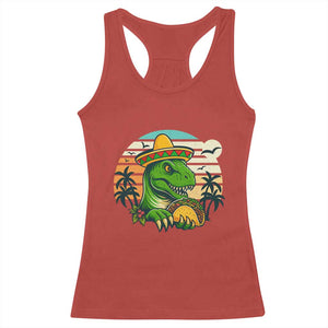 Funny Tacos Dinosaur Racerback Tank Top Mexican Food Lover Gift TS12 Red Print Your Wear