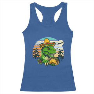 Funny Tacos Dinosaur Racerback Tank Top Mexican Food Lover Gift TS12 Royal Blue Print Your Wear