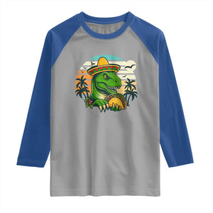 Funny Tacos Dinosaur Raglan Shirt Mexican Food Lover Gift TS12 Sport Gray Royal Print Your Wear