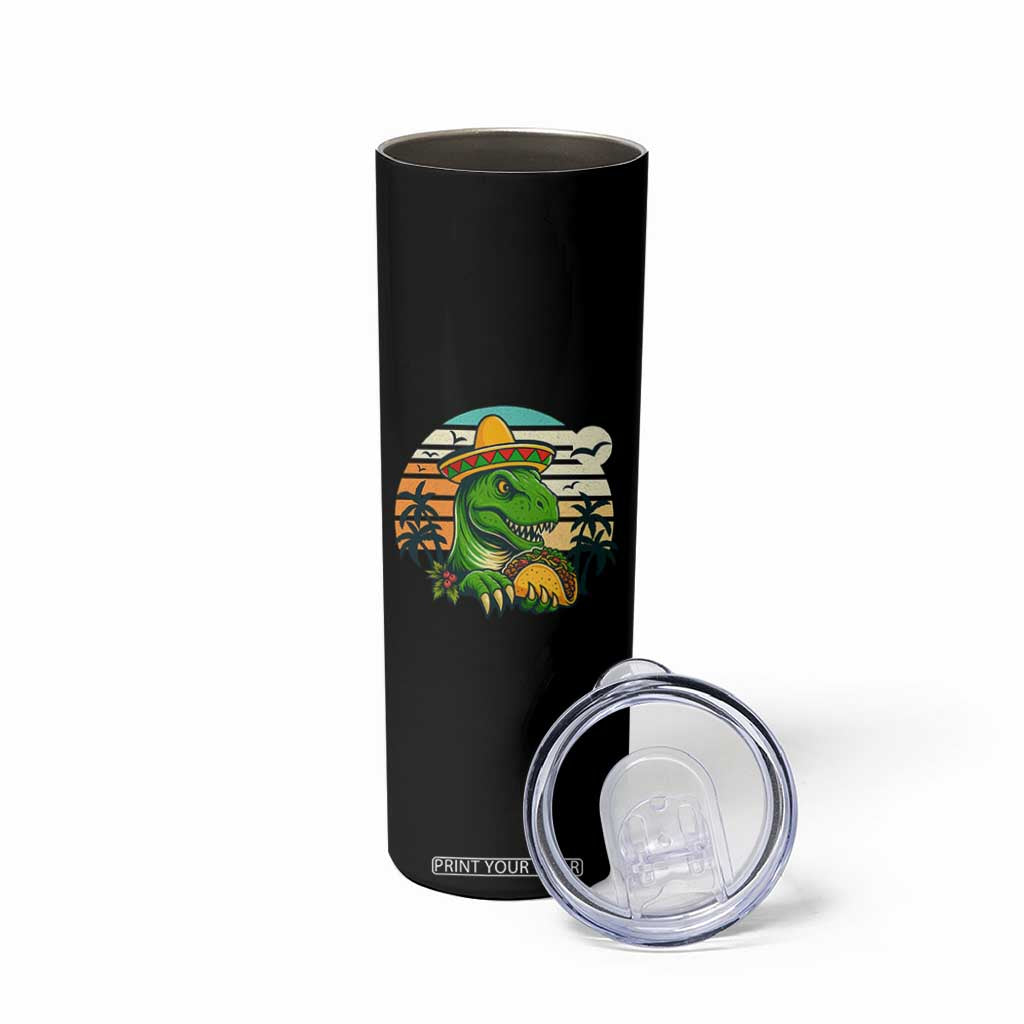 Funny Tacos Dinosaur Skinny Tumbler Mexican Food Lover Gift TS12 Print Your Wear