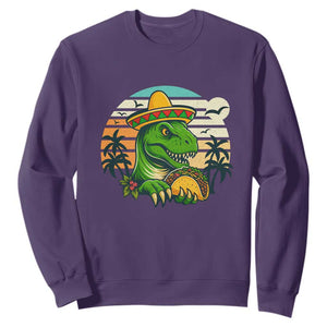 Funny Tacos Dinosaur Sweatshirt Mexican Food Lover Gift TS12 Purple Print Your Wear
