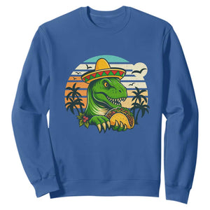 Funny Tacos Dinosaur Sweatshirt Mexican Food Lover Gift TS12 Royal Blue Print Your Wear