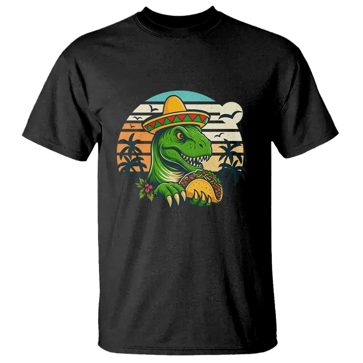 Funny Tacos Dinosaur T Shirt Mexican Food Lover Gift TS12 Black Print Your Wear