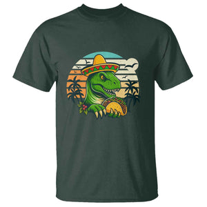 Funny Tacos Dinosaur T Shirt Mexican Food Lover Gift TS12 Dark Forest Green Print Your Wear