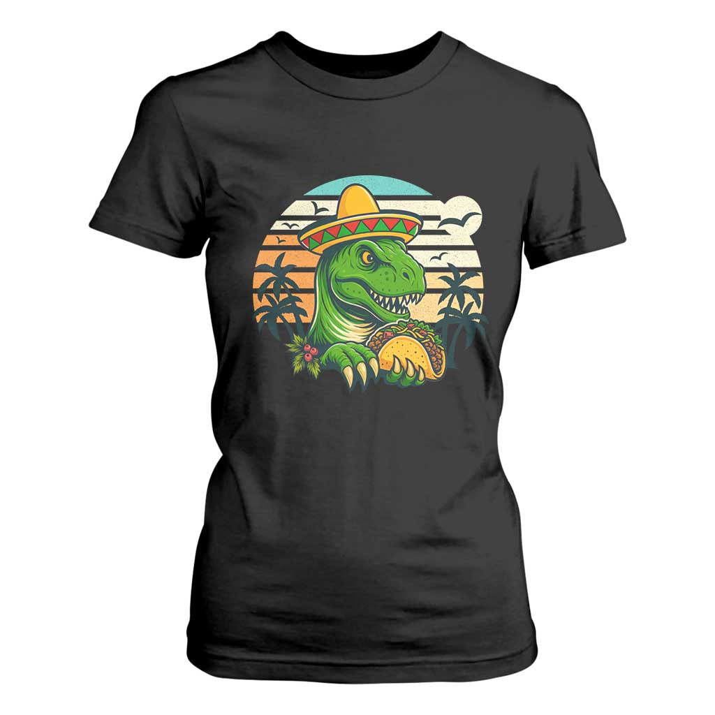 Funny Tacos Dinosaur T Shirt For Women Mexican Food Lover Gift TS12 Black Print Your Wear