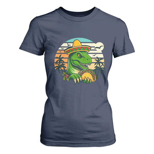 Funny Tacos Dinosaur T Shirt For Women Mexican Food Lover Gift TS12 Navy Print Your Wear