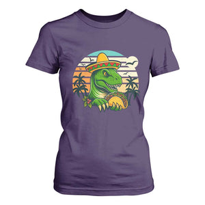 Funny Tacos Dinosaur T Shirt For Women Mexican Food Lover Gift TS12 Purple Print Your Wear