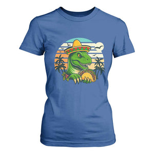 Funny Tacos Dinosaur T Shirt For Women Mexican Food Lover Gift TS12 Royal Blue Print Your Wear