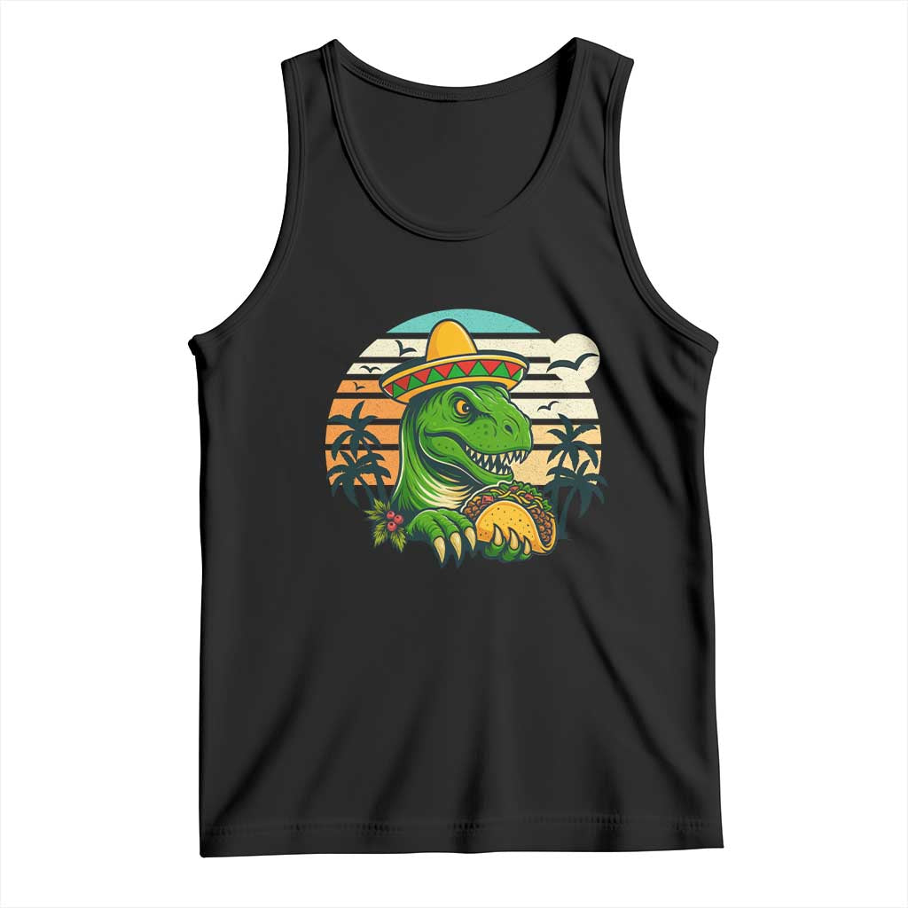 Funny Tacos Dinosaur Tank Top Mexican Food Lover Gift TS12 Black Print Your Wear