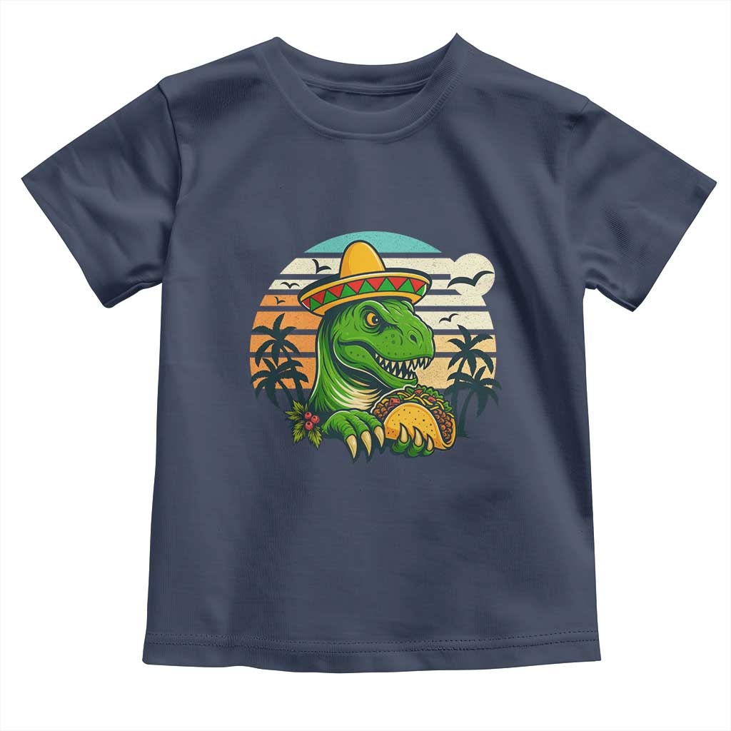 Funny Tacos Dinosaur Toddler T Shirt Mexican Food Lover Gift TS12 Navy Print Your Wear