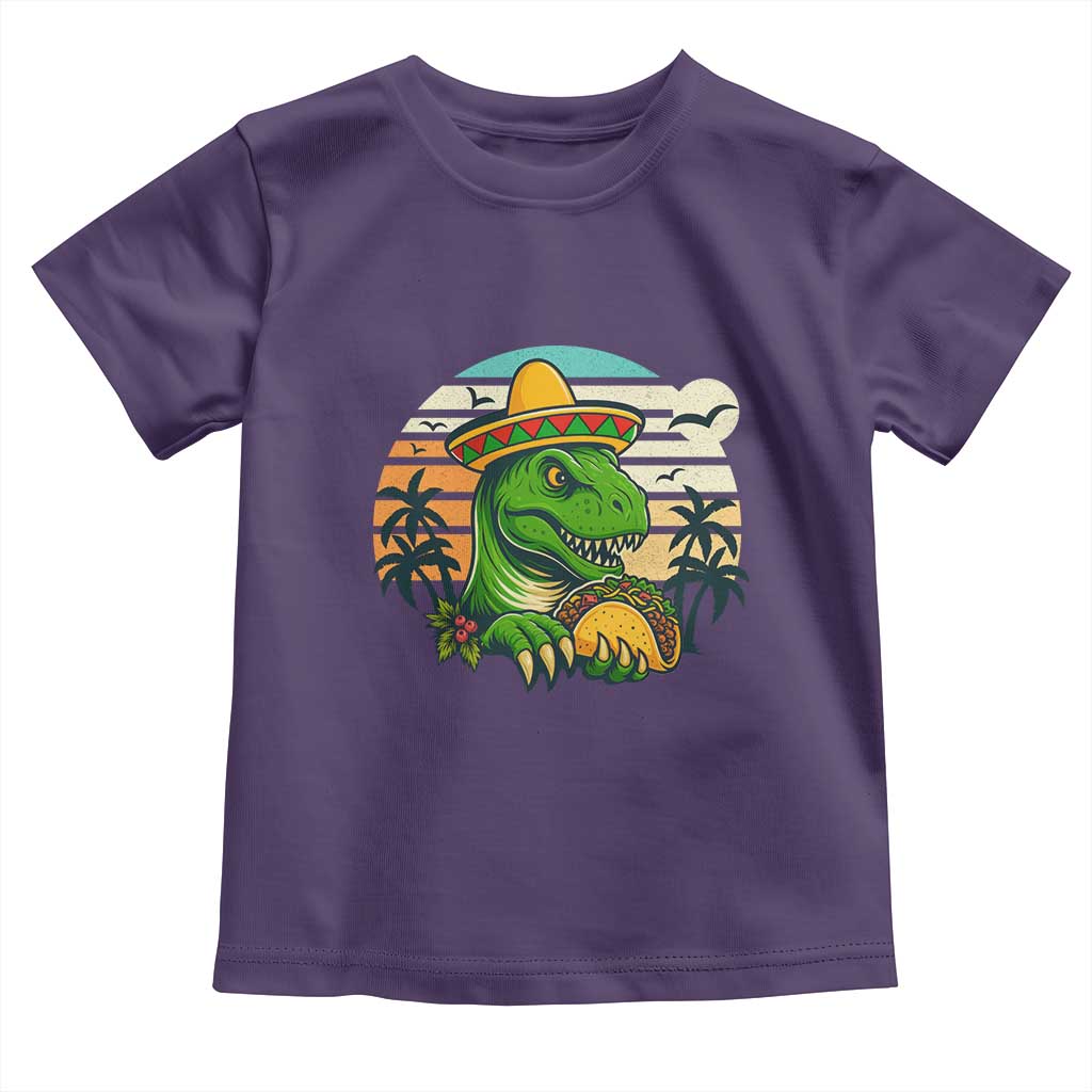 Funny Tacos Dinosaur Toddler T Shirt Mexican Food Lover Gift TS12 Purple Print Your Wear