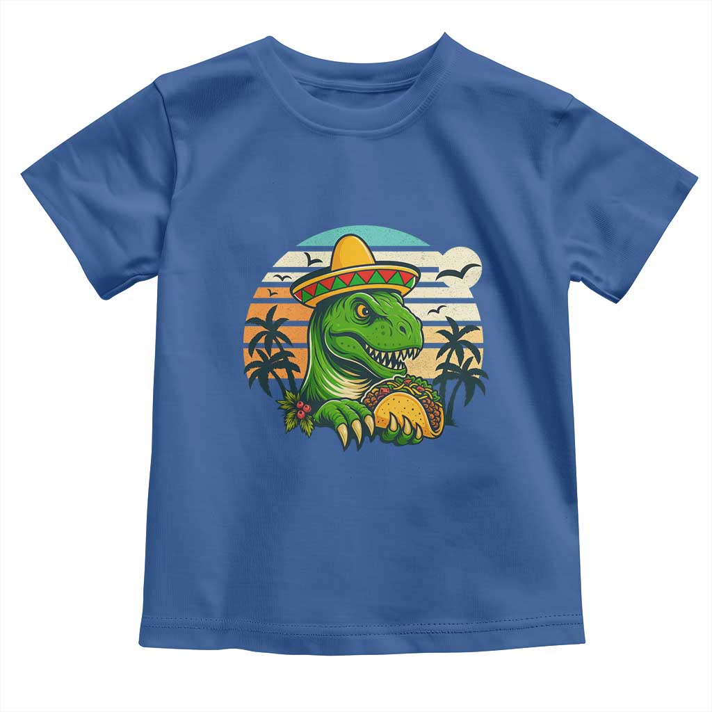 Funny Tacos Dinosaur Toddler T Shirt Mexican Food Lover Gift TS12 Royal Blue Print Your Wear