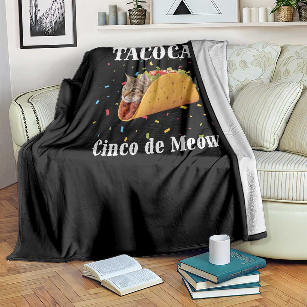 Funny Taco Cat Cinco De Meow Throw Blanket Mexican Food Lover Gift TS12 Print Your Wear
