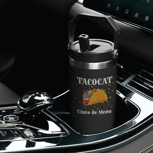 Funny Taco Cat Cinco De Meow Flip Straw Tumbler Mexican Food Lover Gift TS12 Print Your Wear