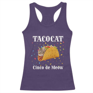 Funny Taco Cat Cinco De Meow Racerback Tank Top Mexican Food Lover Gift TS12 Purple Print Your Wear