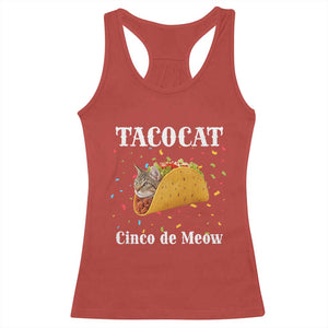 Funny Taco Cat Cinco De Meow Racerback Tank Top Mexican Food Lover Gift TS12 Red Print Your Wear