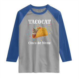 Funny Taco Cat Cinco De Meow Raglan Shirt Mexican Food Lover Gift TS12 Sport Gray Royal Print Your Wear